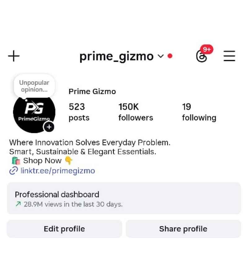 Prime Gizmo Instagram profile